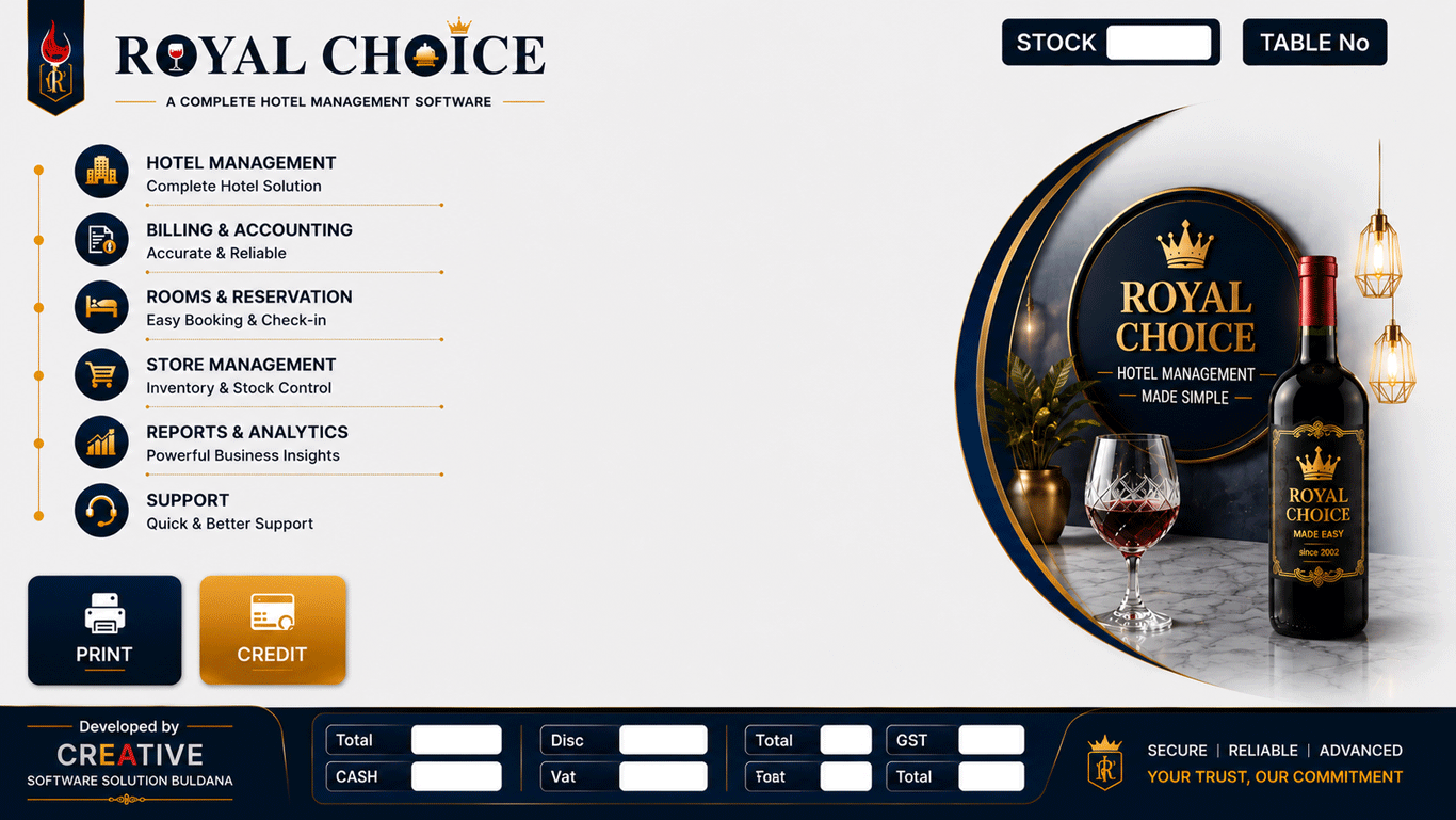 Royal Choice Hotel Management software
